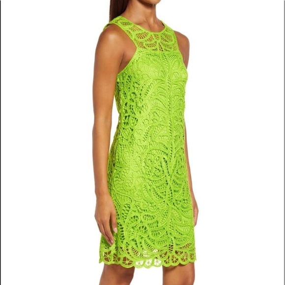 Lily Pulitzer Siesta Shift Matcha Green Knit Lace Dress - Picture 2 of 13